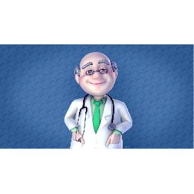 Rigged Cartoon Old Man Doctor